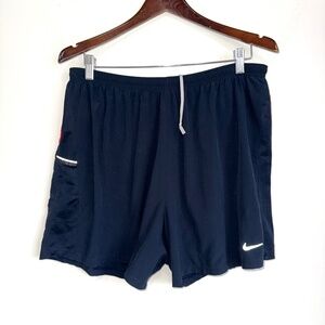 NIKE DRI FIT Mens XL Navy Blue Brief Lined 5" Lightweight Running Shorts R4